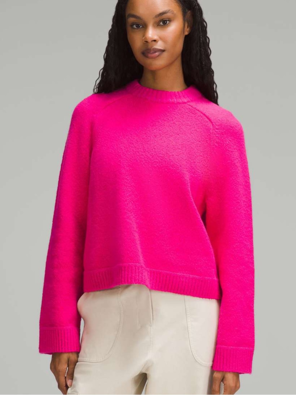 BOGO! Lululemon Brushed Cotton Merino Blend Crewneck in Sonic Pink Medium